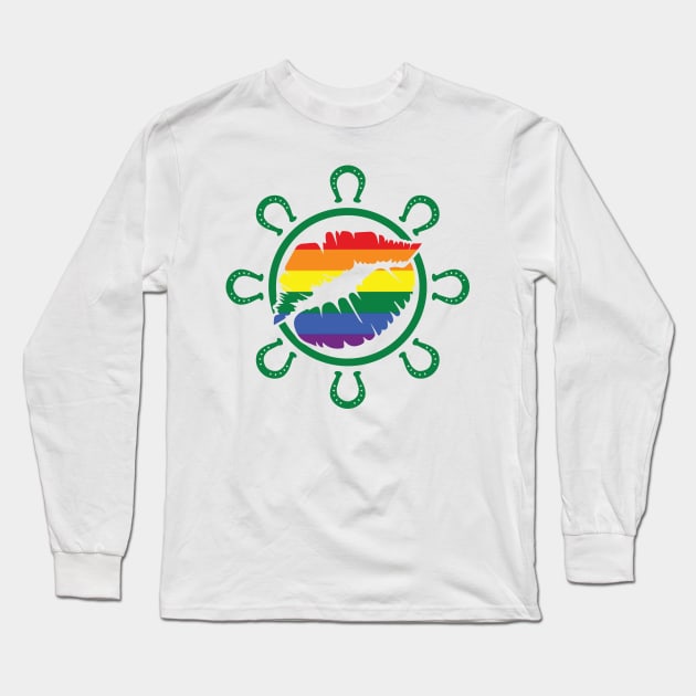 LGBTQ Rainbow Kiss HorseShoe St. Patrick's Day Design for LGBTQ Parade on St. Patrick's Day Long Sleeve T-Shirt by SiGo